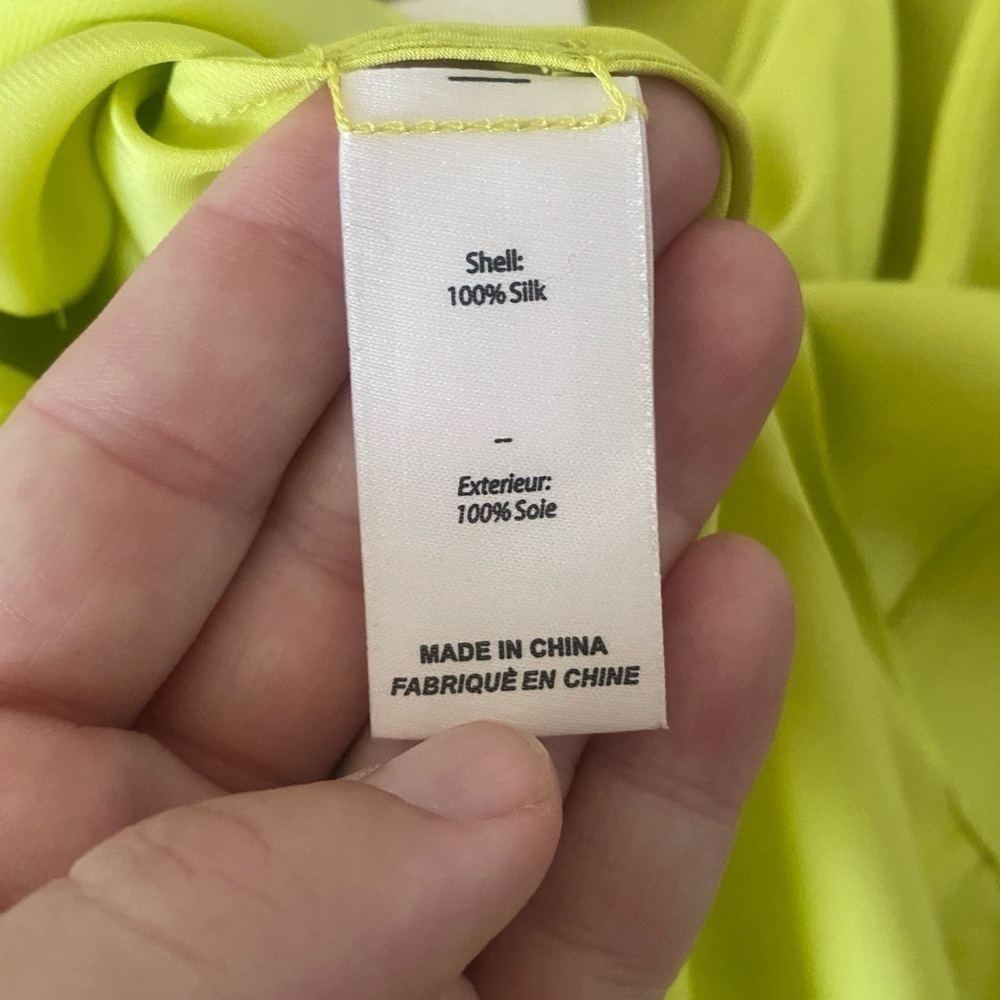 Cinq a Sept Marta Beaded Tassel Cowl Neck Silk Cami Top Key Lime Y2K Style - Picture 11 of 14